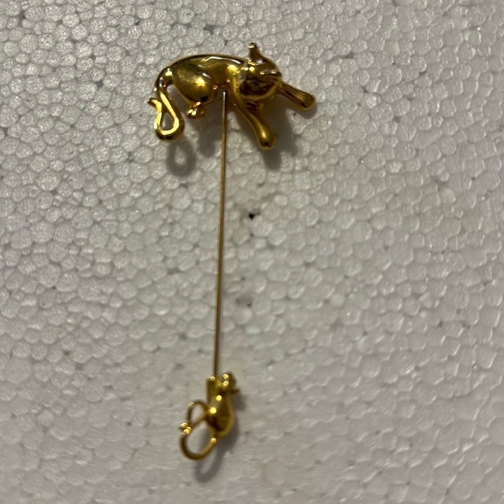 Vintage Jabot Cat Mouse Pin